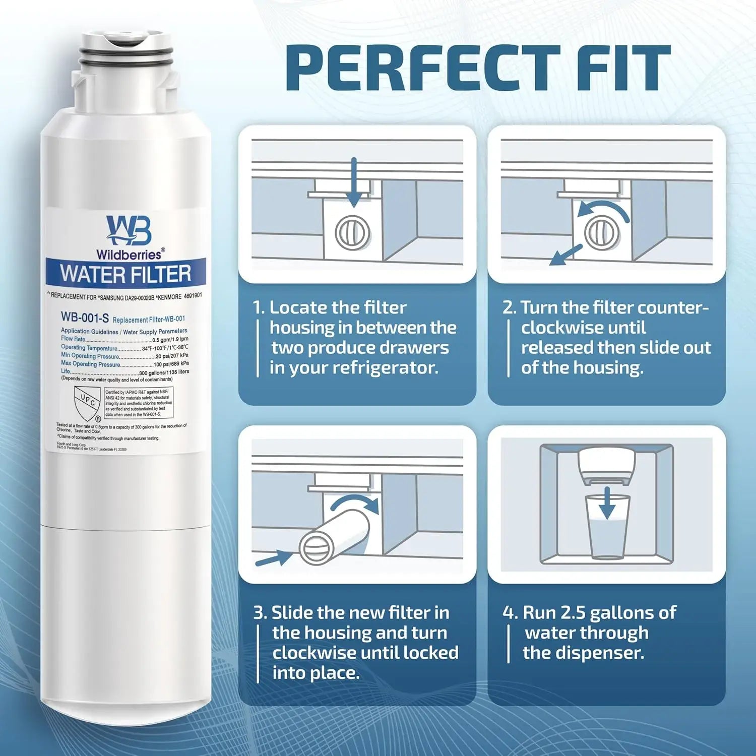 Wildberries DA29-00020B Replacement for Samsung Water Filter